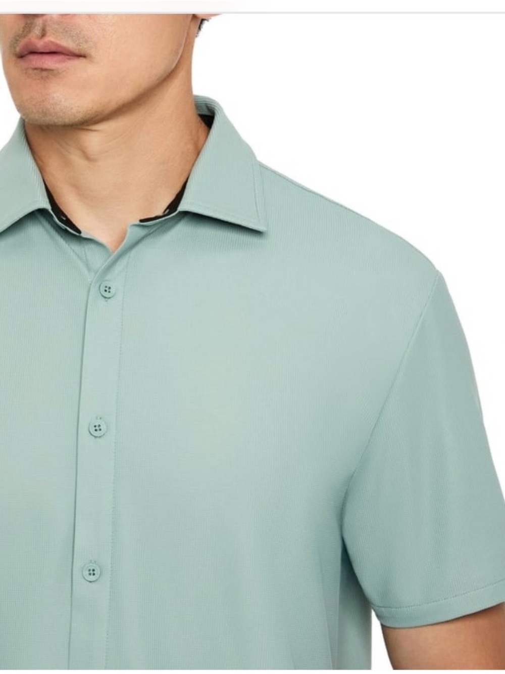 NEW KENNETH COLE Men's Short-Sleeve Button-Up Shirt in Sage Green XXL